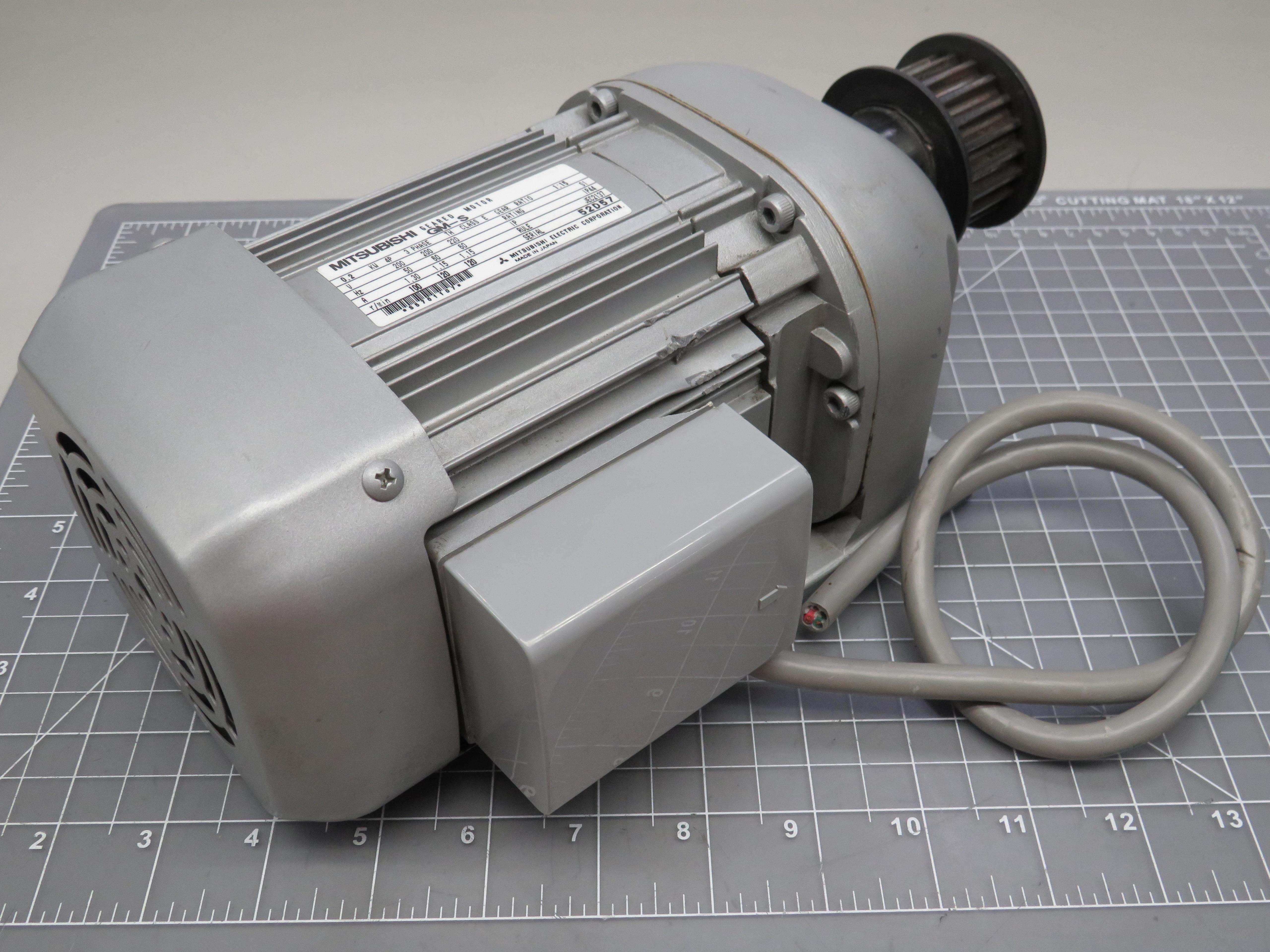 Mitsubishi GM-S Geared Motor 0.2 kW 3 PH 1:15 Ratio T154735 - OCO